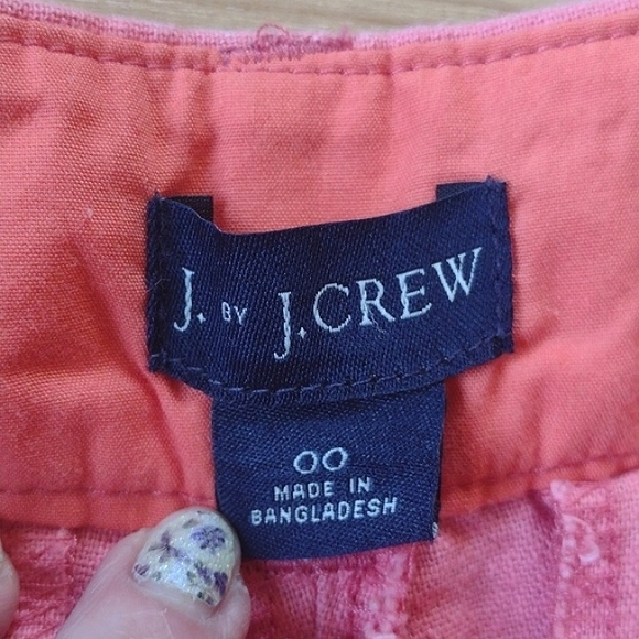 J. by J. Crew Pink Scalloped Hem Linen Cotton Blend Shorts Size 00 - Picture 5 of 11